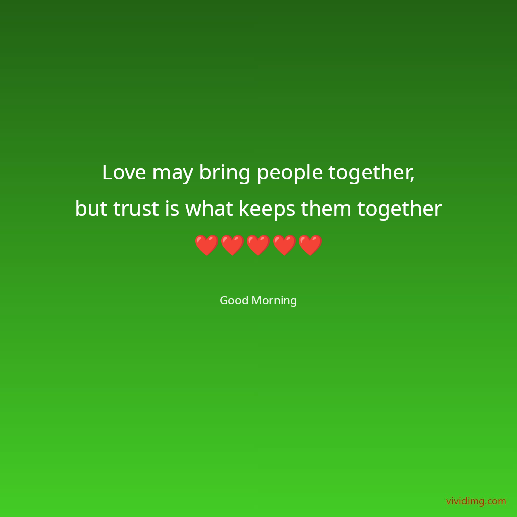 Love may bring people together,but trust is what keeps them together❤️❤️❤️❤️❤️
