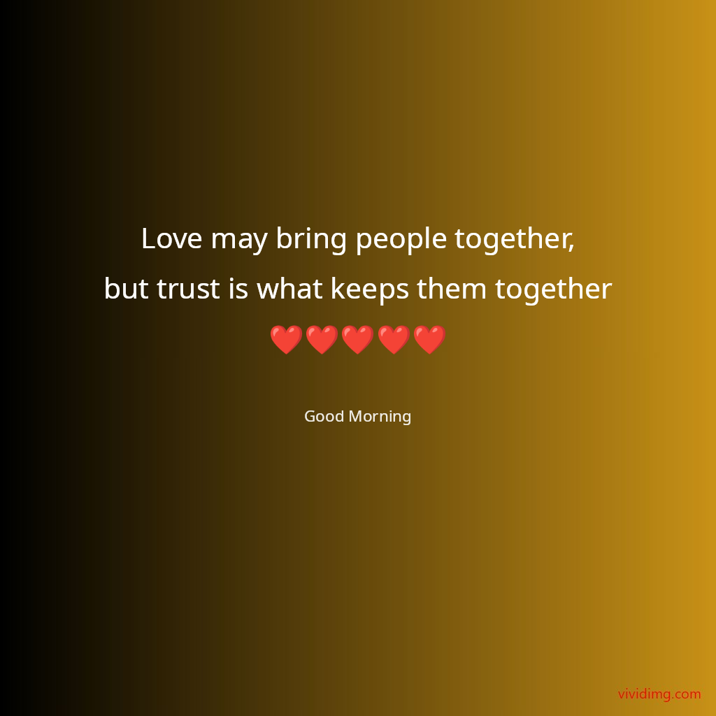 Love may bring people together,but trust is what keeps them together❤️❤️❤️❤️❤️
